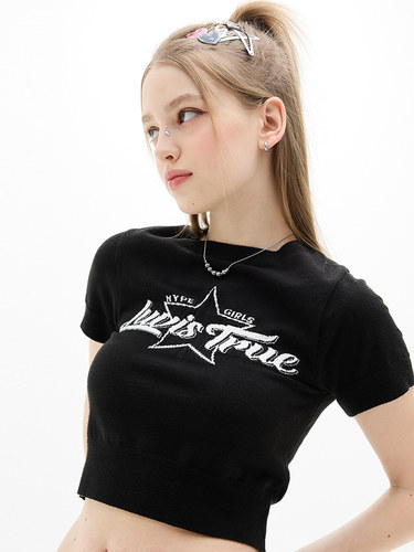 LUVISTRUE春款百搭显瘦印花短袖