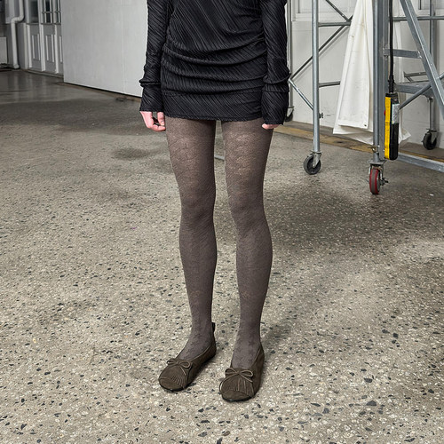 现货OPEN YY25秋季新品千鸟纹连裤袜格雷系美腿袜子韩国代购