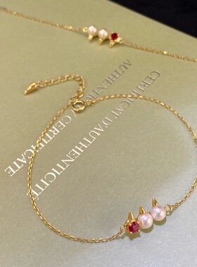 T家同款项链女款轻奢小众设计感锁骨链高级感天然珍珠宝石手链