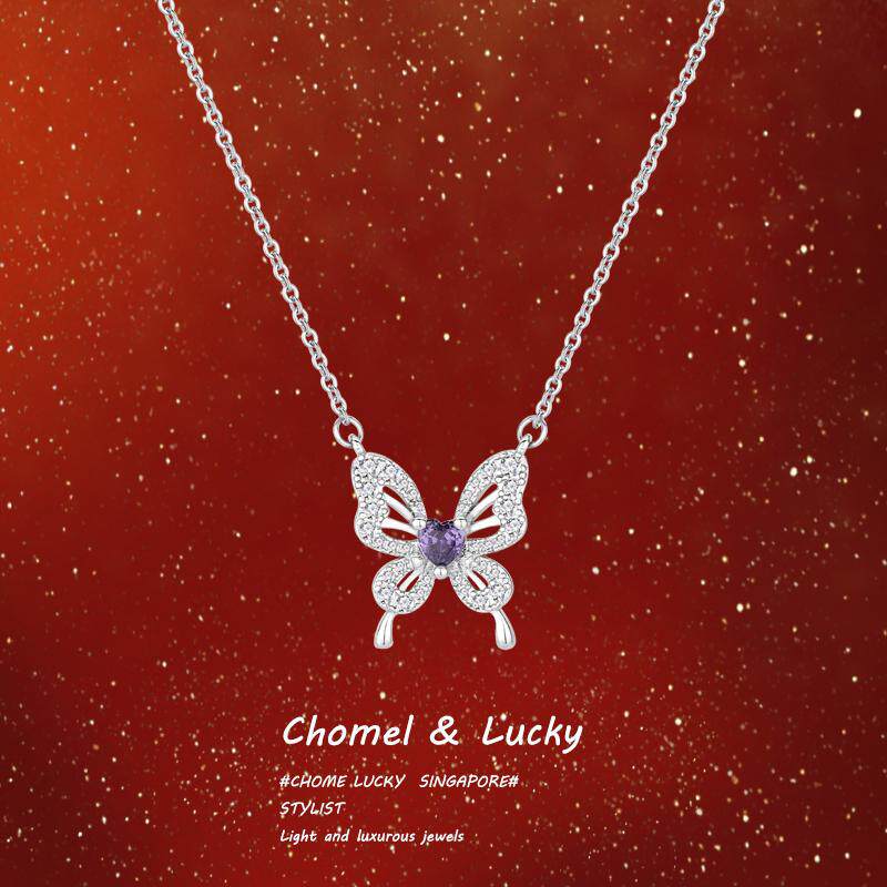 「幻蝶」纯银s999蝴蝶项链女生轻奢小众高级感锁骨链女友生日礼物
