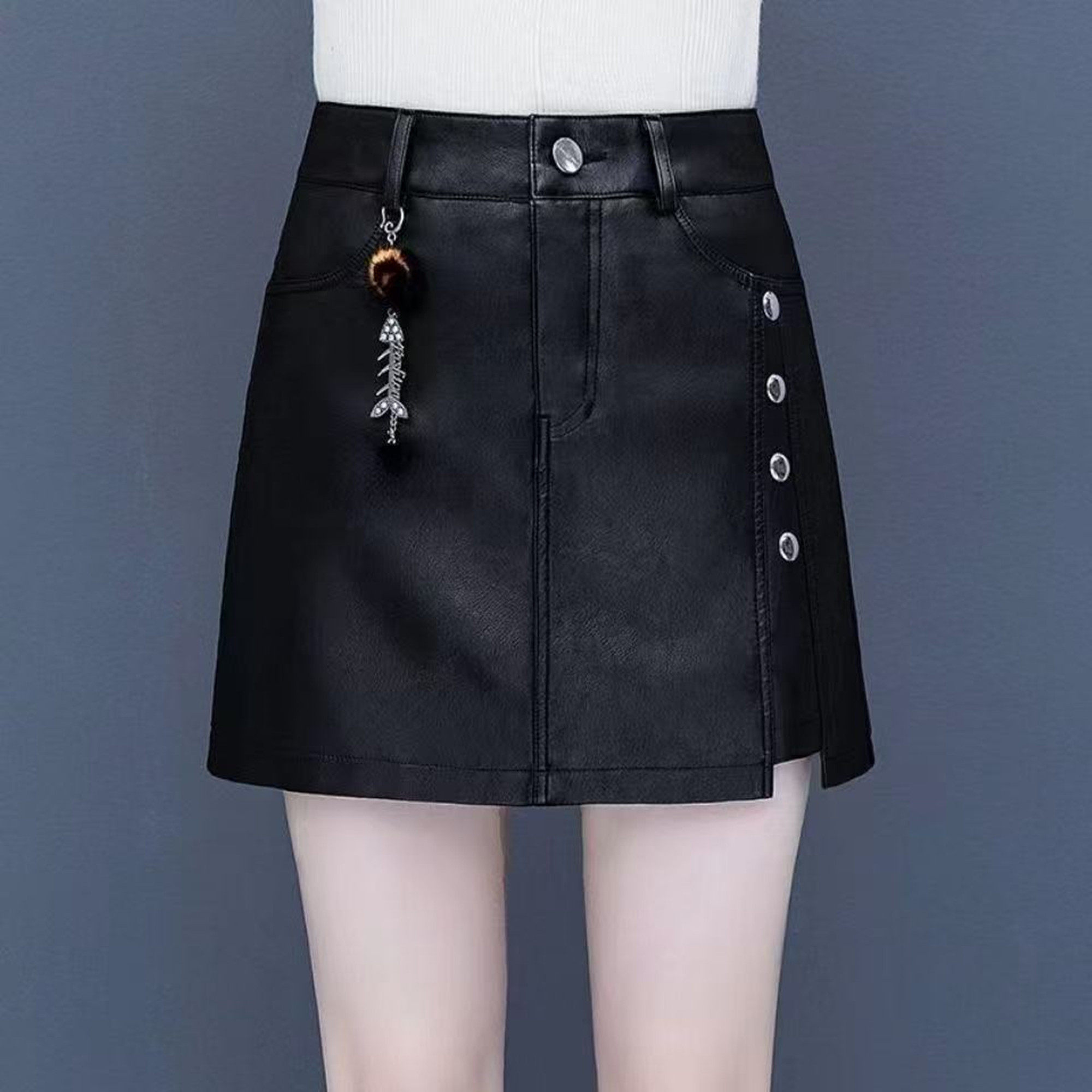 皮裙裤女2025秋冬新款高腰半身裙a字裙显瘦包臀PU皮短裙大码短裤,女装/女士精品,半身裙,淘宝优惠券,粉丝福利购,淘宝优惠卷