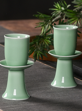 青瓷佛前供水杯中式佛堂客厅供奉