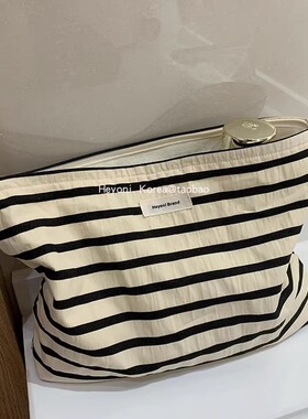 HEYONI升级巨大容量条纹化妆包便携旅游出行收纳袋ins高级洗漱包