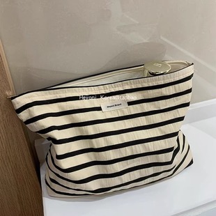 HEYONI升级巨大容量条纹化妆包便携旅游出行收纳袋ins高级洗漱包