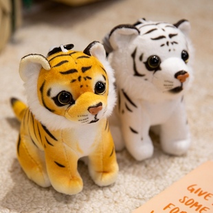 仿真老虎豹子公仔小挂件毛绒玩具可爱动物猫咪火烈鸟玩偶挂饰礼物