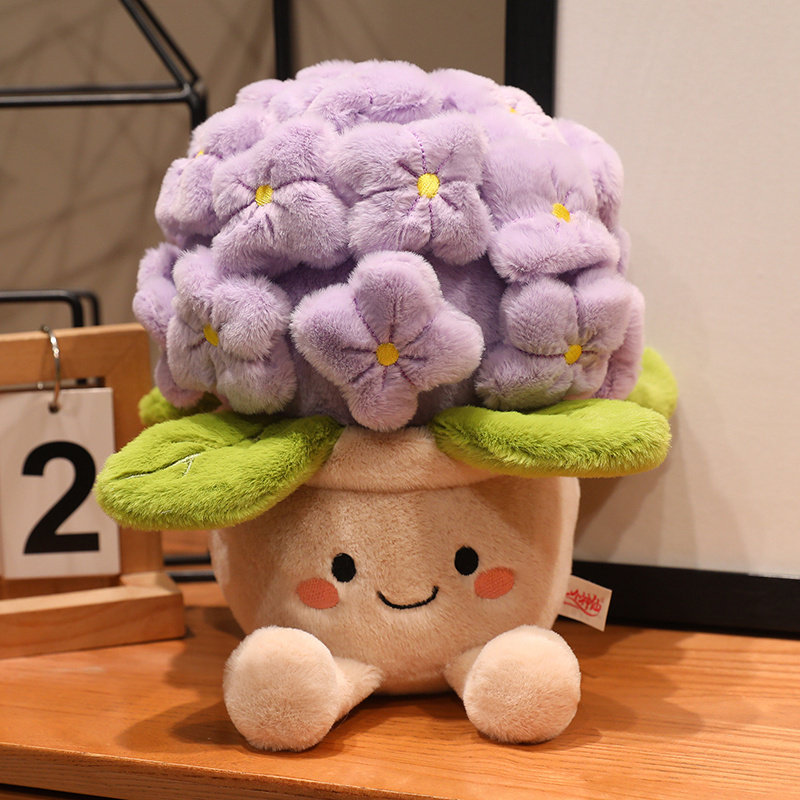 绣球花玩偶趣味盆栽公仔抱枕毛绒玩具办公家居装饰花朵摆件布娃娃