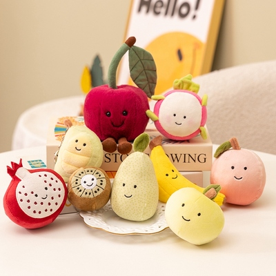 可爱苹果香蕉樱桃玩偶公仔趣味水果毛绒玩具娃娃小挂件挂饰钥匙扣