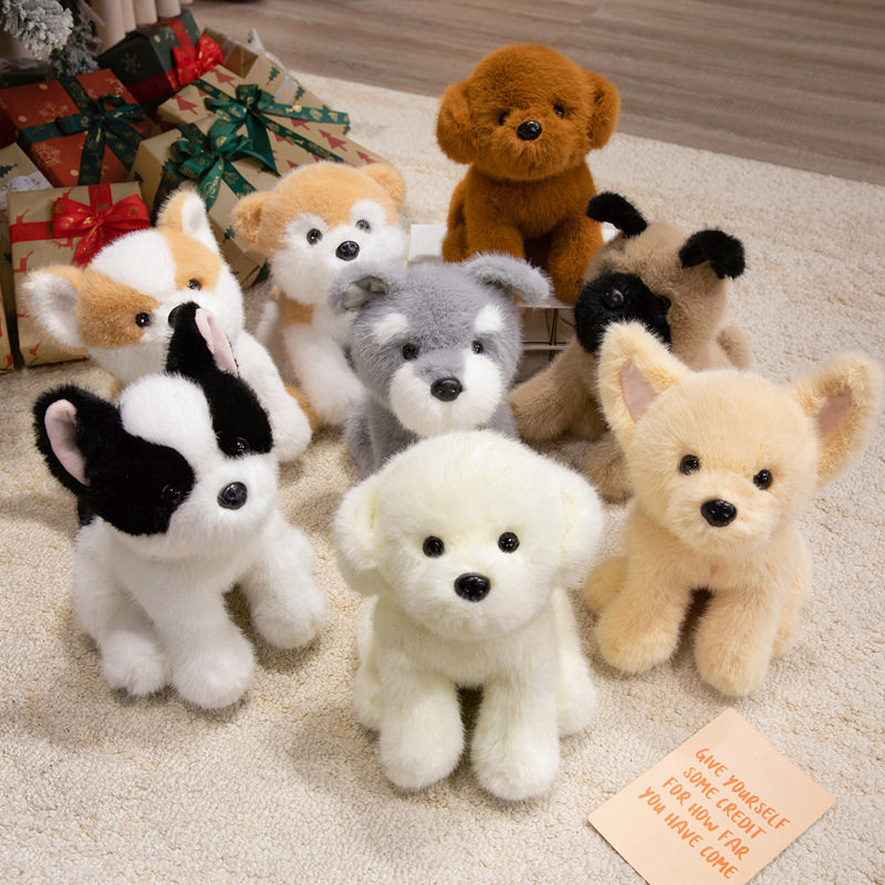 汪星人狗狗公仔小狗玩偶泰迪狗雪纳瑞毛绒玩具柯基博美八哥布娃娃