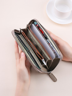 日式真皮女士钱包长款多卡位大容量零钱包袋外贸高档男女士手拿包