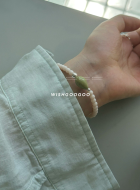 WISHGOOGOO韩国进口串珠手链女ins纯银银珠人造珠手串 只有几条