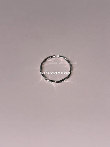 WISHGOOGOO扭转细款戒指女ins韩系925纯银简约百搭通勤素圈开口戒