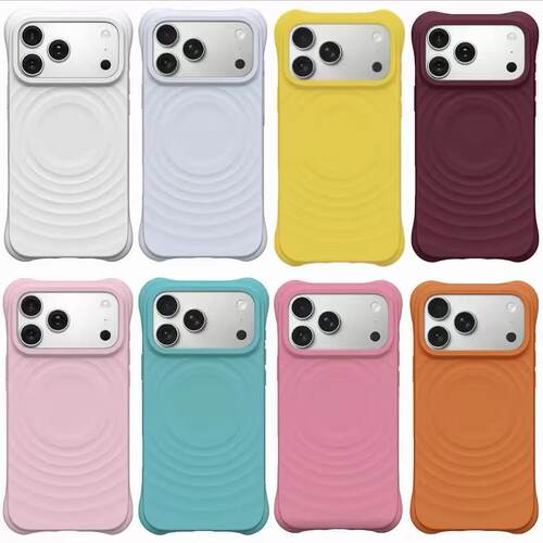 【官网同款】ins波漾纹磁吸液态硅胶iphone17Pro苹果16Promax手机壳15适用14防摔13纯色日韩明星个性保护套
