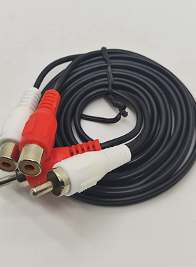 莲花头公对母2分2AV线红白延长线音箱3分3连接线视频线音频线红色