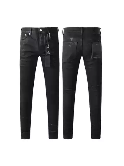 High Street Slim Fit Stretch Skinny Jeans for Men – Trendy New Black Coated Denim Pants