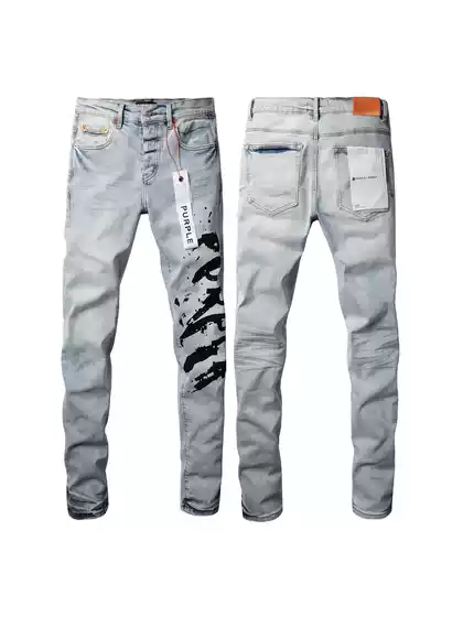 Personalized Ink Retro Street Hip Hop American High Street Trendy Designer Men's Slimming Pants Patch Elastic Jeans