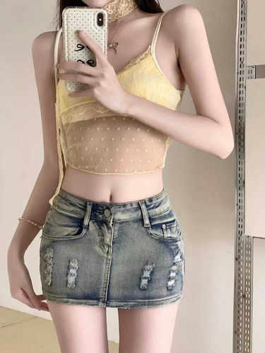 短裙包臀裙辣妹牛仔布料