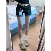 美式 辣妹高腰显瘦百搭紧身a字包臀热裤 复古水洗牛仔短裤 女夏新款