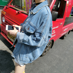 牛仔外套女春秋季2020新款韩版潮宽松学生bf原宿风上衣港风薄夹克