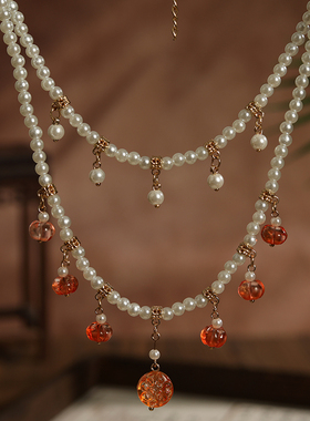 新中式古风双层璎珞项链