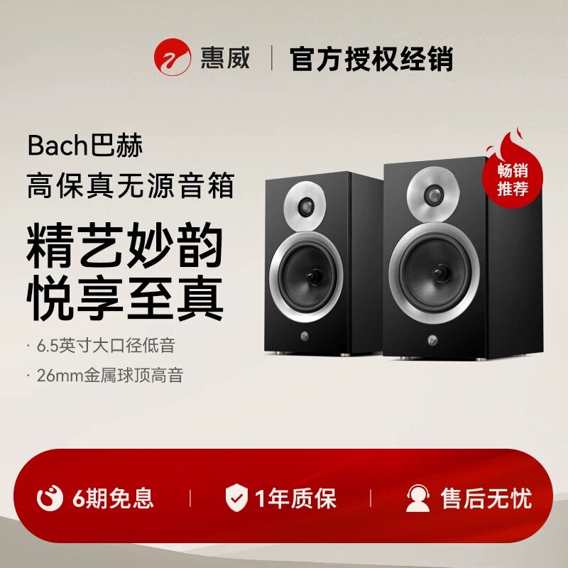 Hivi/惠威Bach巴赫无源HIFI书架音箱家用6.5英寸发烧级高保真音响