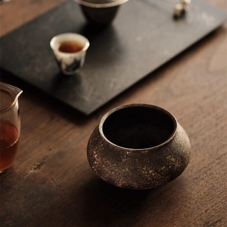 不亦室 松风舍 陶泥建水 可养 茶道具 茶室器皿
