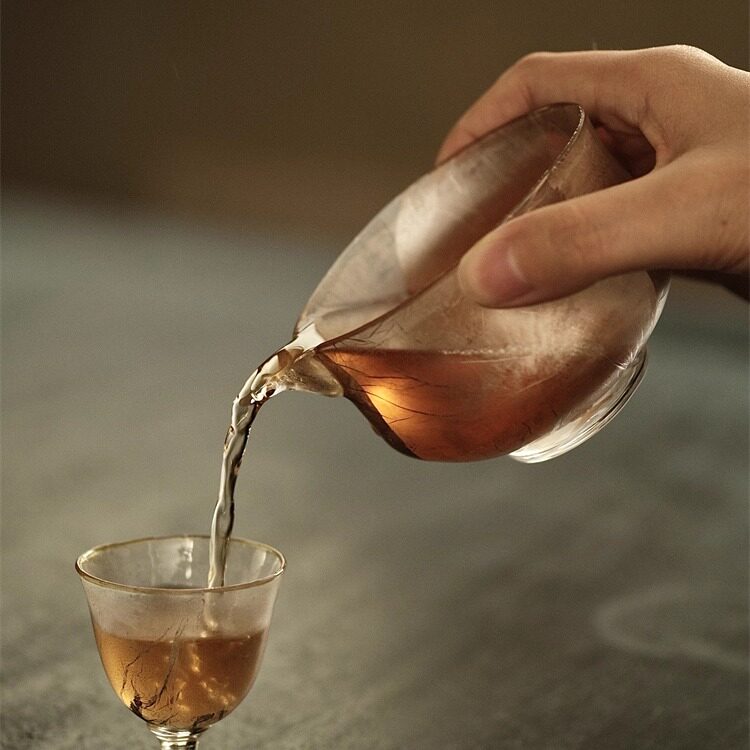 不亦室 王沁手作白纯银箔浅公杯 贴银箔玻璃公道杯