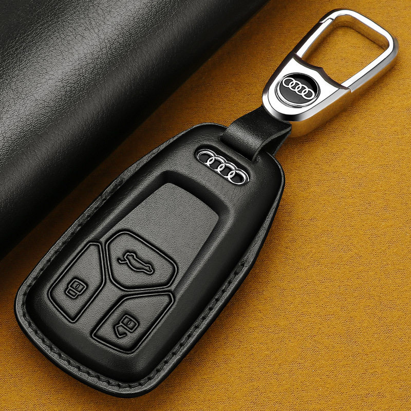 适用奥迪A3钥匙套真皮Q3/Q2L/A1/S3/TT/RS3/TTS折叠车钥匙包扣壳