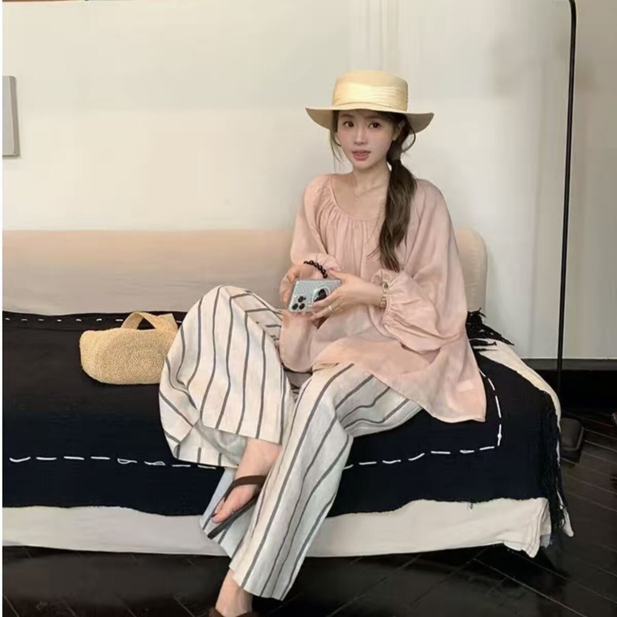 女士棉绸裤阔腿夏季家居外穿