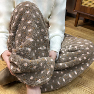 加厚阔腿裤2025冬季新款米粒绒家居裤韩版舒适保暖遛弯裤加绒