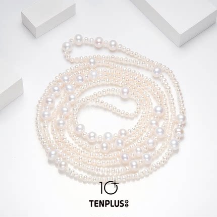 【大美唤推荐】160cm大小珍珠长链3-7mmS107