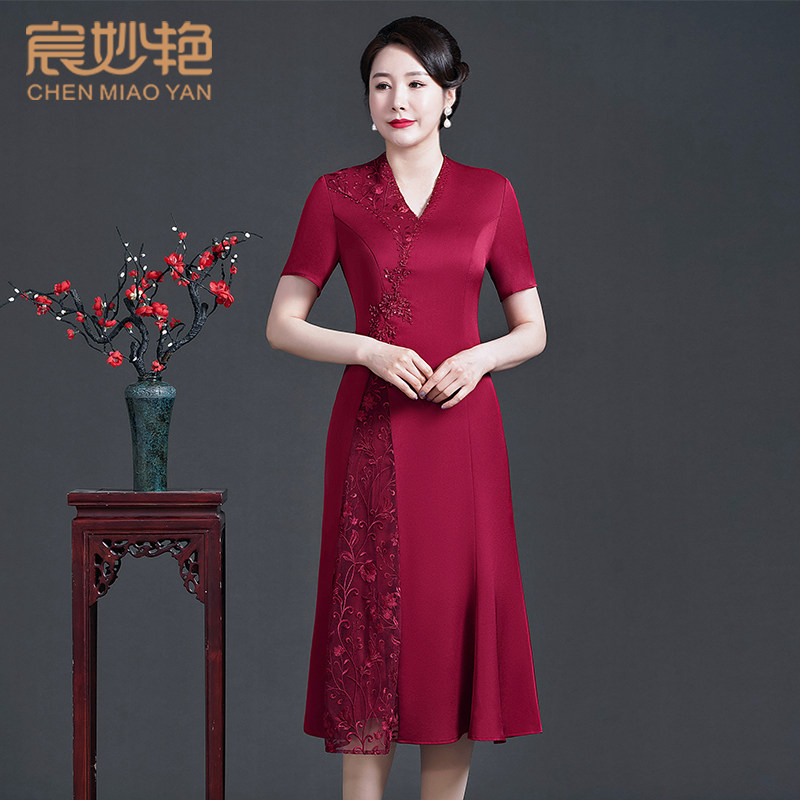 妈妈装结婚礼服高贵连衣裙