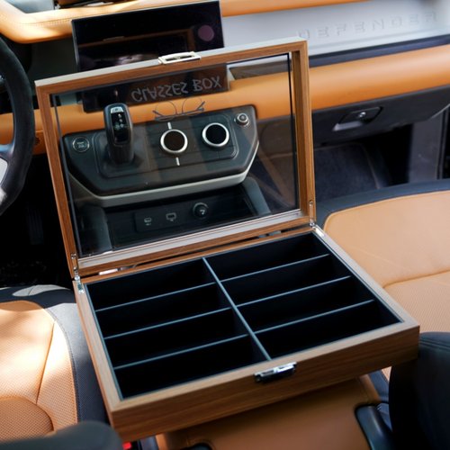 太阳镜墨镜首饰收纳盒黑胡桃木纹眼镜收藏带盖防尘盒多格笔收纳盒