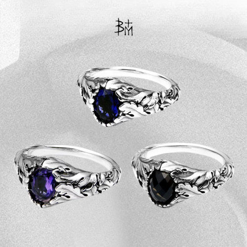 血腥玛丽925银浮雕多宝石戒指