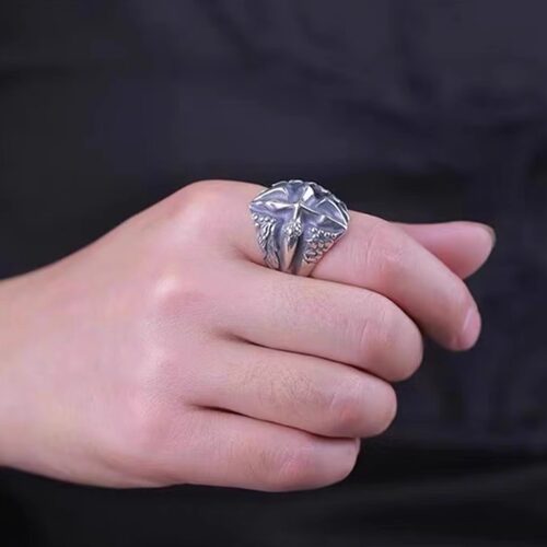 血玛丽妄想925纯银熏黑戒指
