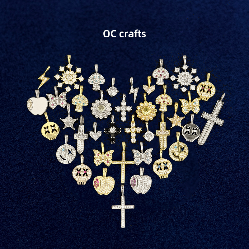 骷髅笑脸蝴蝶太阳花闪电爱心吊坠