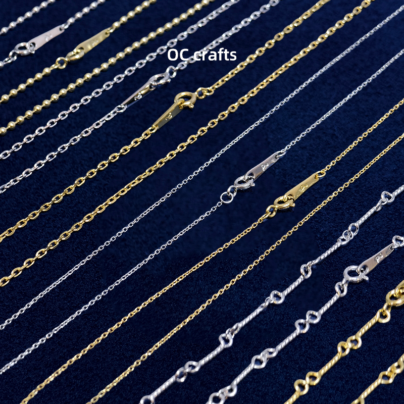 【配链】EYEFUNNY风格925纯银镀金圆珠项链竹节百搭链子圆环素链