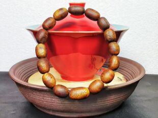 海南绿奇楠沉香乌身圆叶树心油手串 天然结香 花香凉感 供佛 佩戴