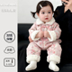 洋气可爱婴幼儿翻领加绒拜年服婴儿衣服冬款 新中式 宝宝连体衣冬季