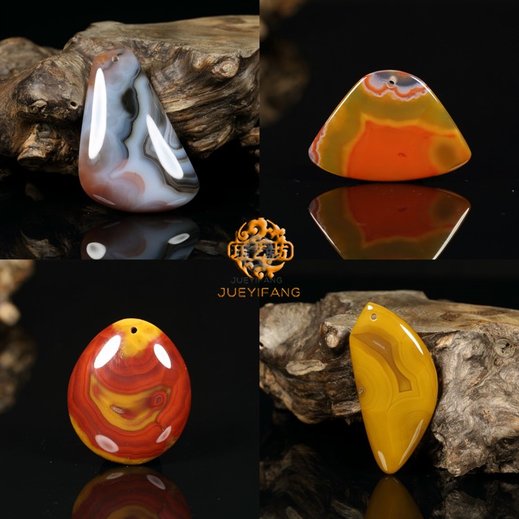 珏艺坊宣化战国红玛瑙精品随形吊坠项链坠毛衣链坠 DZSX10