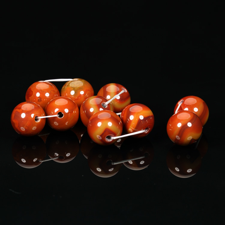 珏艺坊宣化战国红玛瑙精品对圆珠珠子腰珠隔珠 DZ10-12