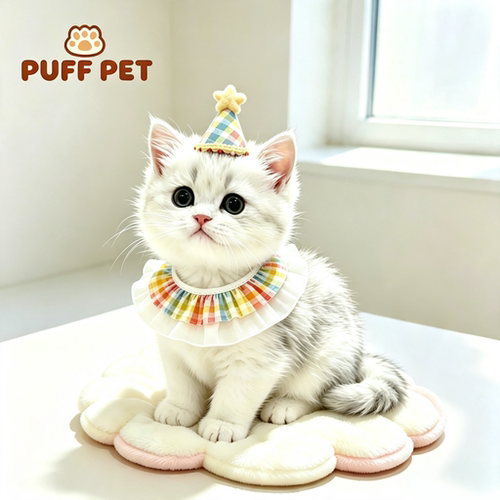宠物生日彩虹口水巾围兜套装