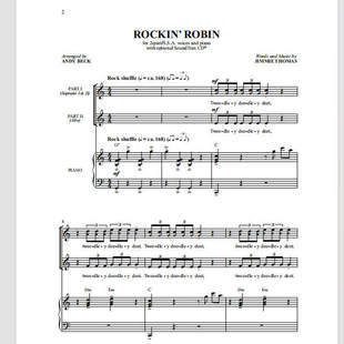 Rockin Robin 摇滚爵士 童声另售二三四声部合唱简谱钢琴伴奏正谱