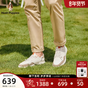 暇步士免系带休闲男鞋春秋新款真皮百搭轻便黑武士柔软透气通勤鞋