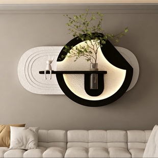 2026新款 饰画餐桌背景墙砂岩画可置物挂画壁画 餐厅花瓶水培绿植装