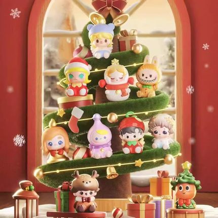 圣诞派对系列泡泡玛特POP MART泡泡玛特萌粒潮玩公仔手办车载摆件