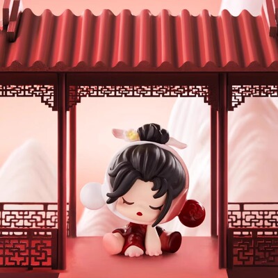 泡泡玛特萌粒古风萌粒观沈醉坐姿