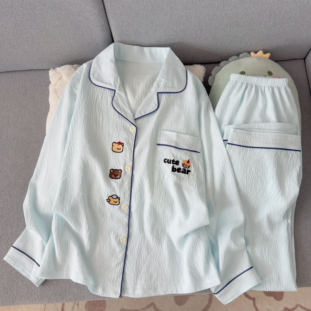 春秋季新款云朵棉感睡衣女款睡衣睡衣/家居服套装