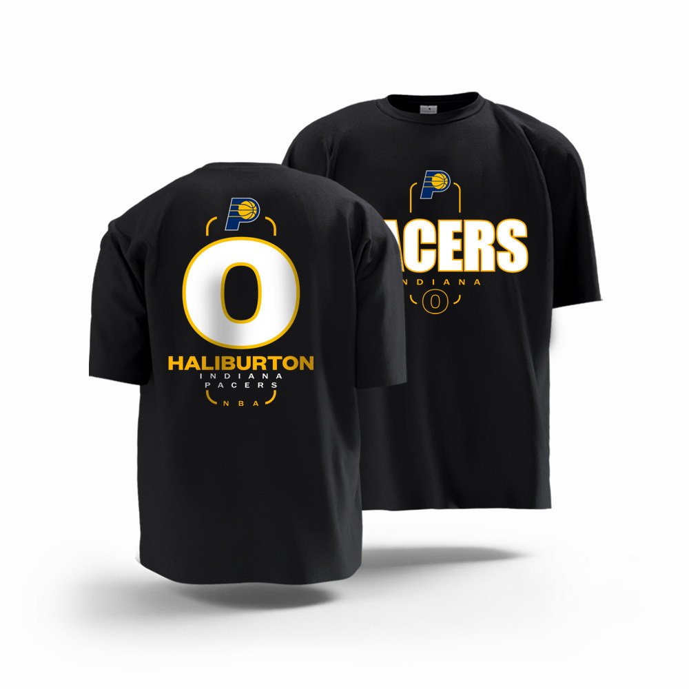 美式篮球衣哈利伯顿Haliburton0号印花短袖T恤男宽松纯棉半袖男女