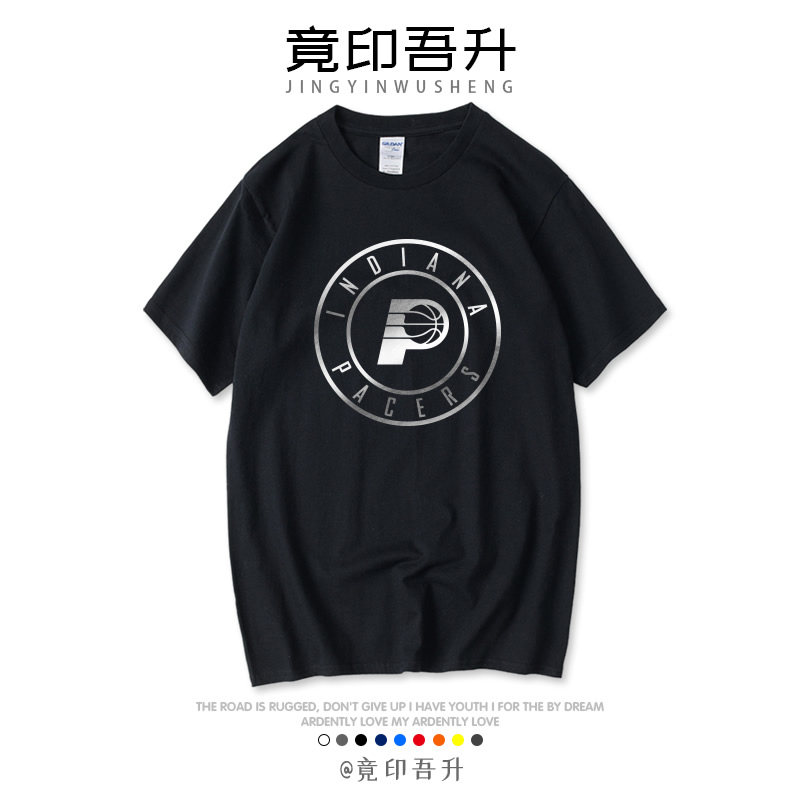 篮球运动休闲球衣 短袖t恤男女大码宽松夜光反光烫金烫银班服定制