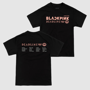 BLACKPINK北美欧洲演唱会DEADLINE周边衣服LISA金智秀同款 T恤 短袖
